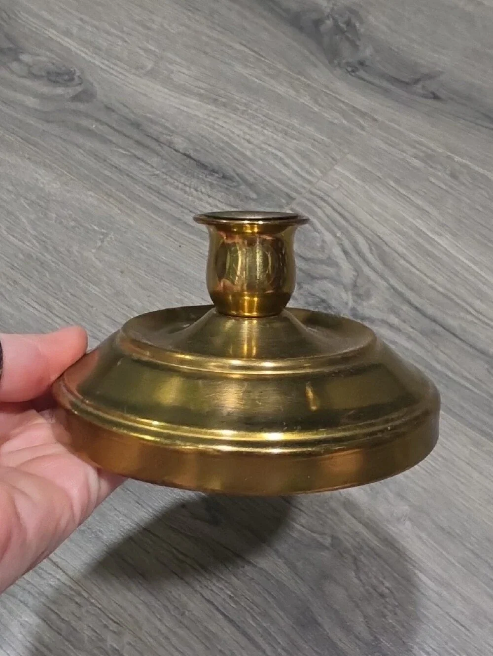 Brass Vintage Low Profile Candle Holder